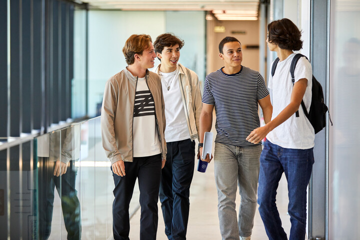 Students studying human behavior and social sciences at IE University