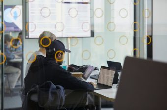 Students in study hub IE TOWER|||