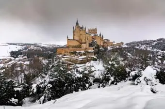 View,Of,The,Alcazar,Of,Segovia,In,Winter,,A,Winter