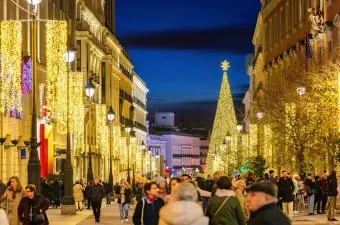 Madrid,,Spain,-,December,4,,2024.,Alcala,Street,At,Nightfall